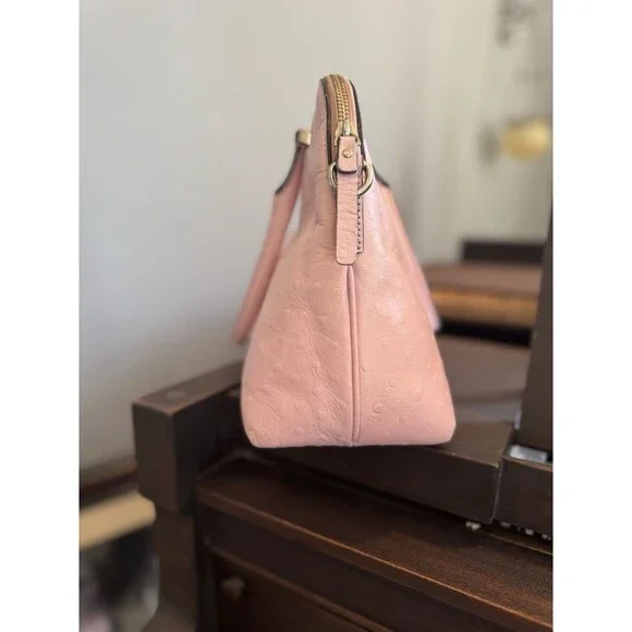 Kate Spade Ostrich Pink Pebble Leather Handbag and Kate Spade Chain Belt - Picture 2 of 12
